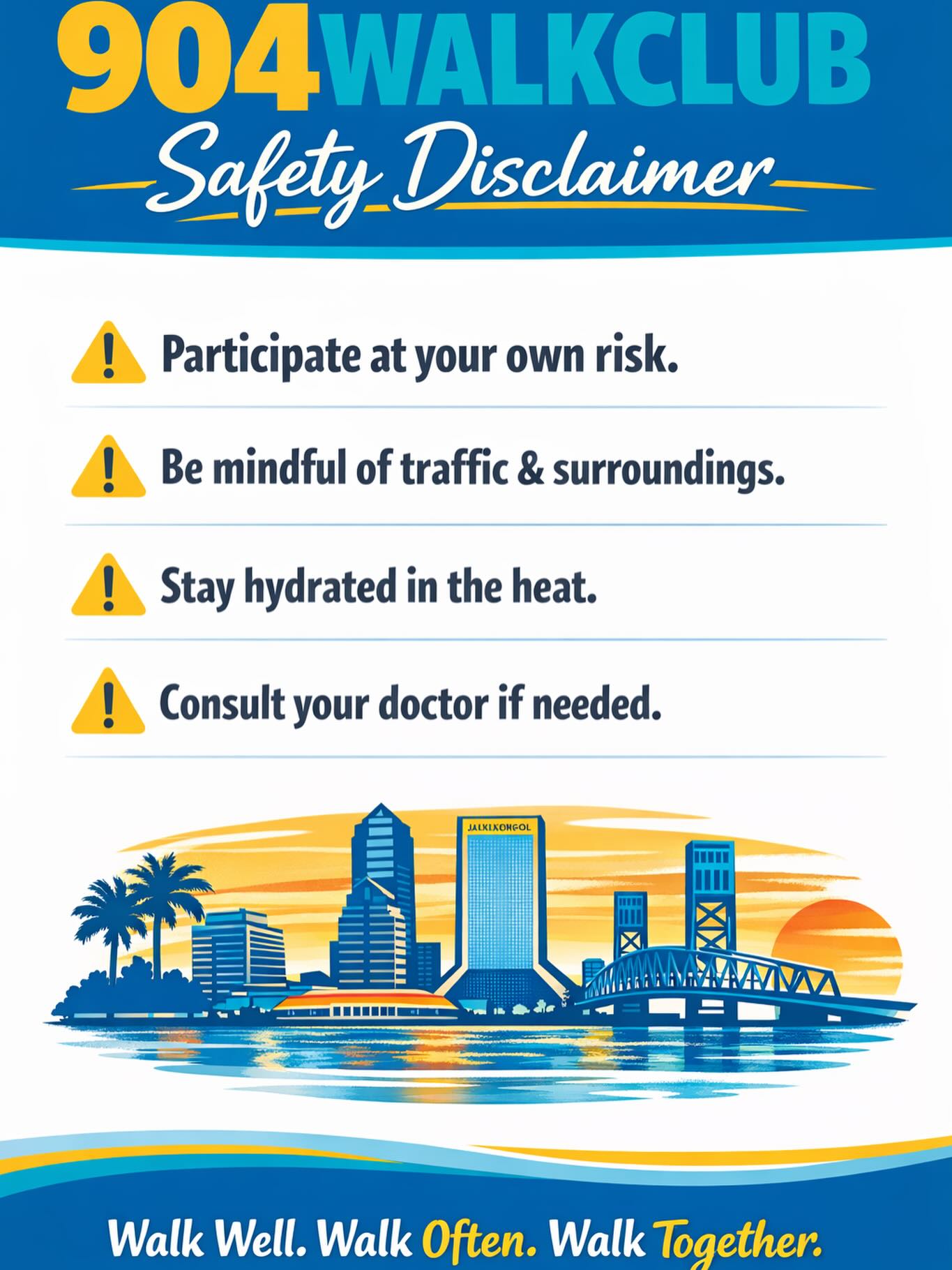904 Walk Club safety disclaimer